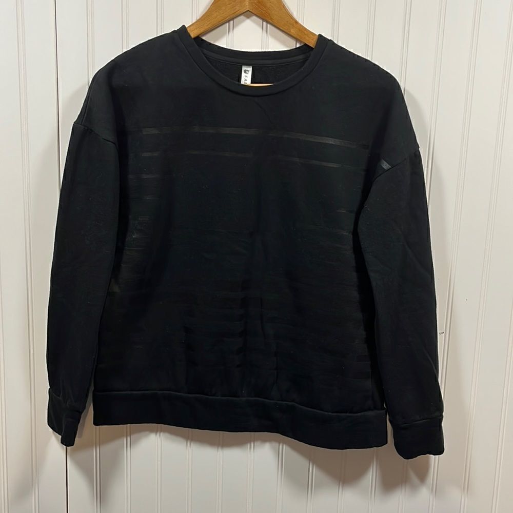 Fabletics black logo crewneck sweatshirt